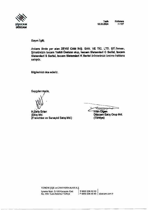 Isıcam Yetki Belgesi